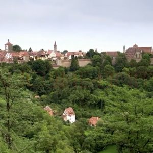 Homes and buildings in and on top of a valley of trees